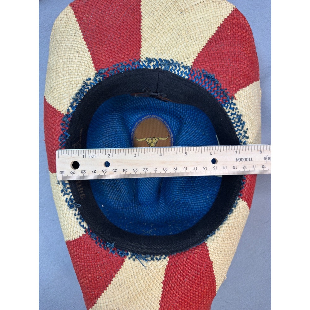 Western Bullhide The Patriot Cowboy Hat Medium Red Blue Straw Stars Stripes Flag - Picture 11 of 11